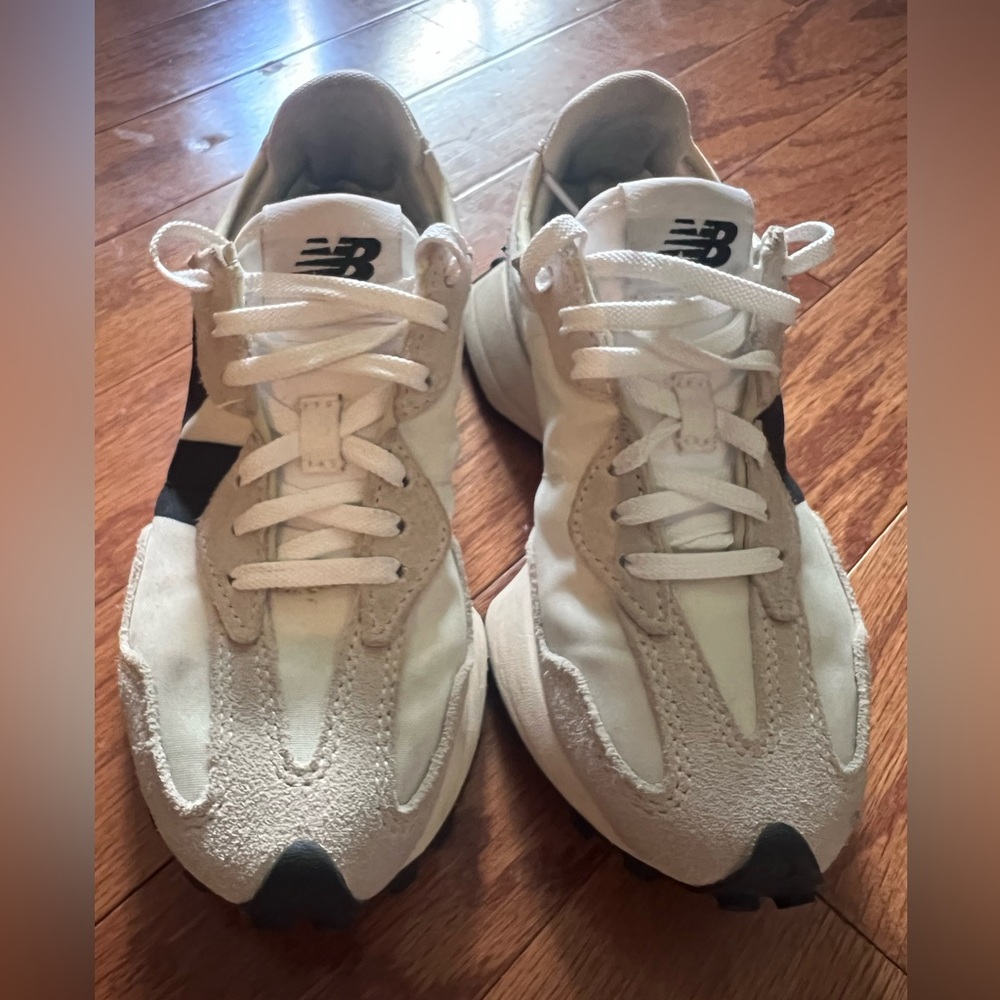 New Balance White and Black Athletic Shoes Retro-Inspired